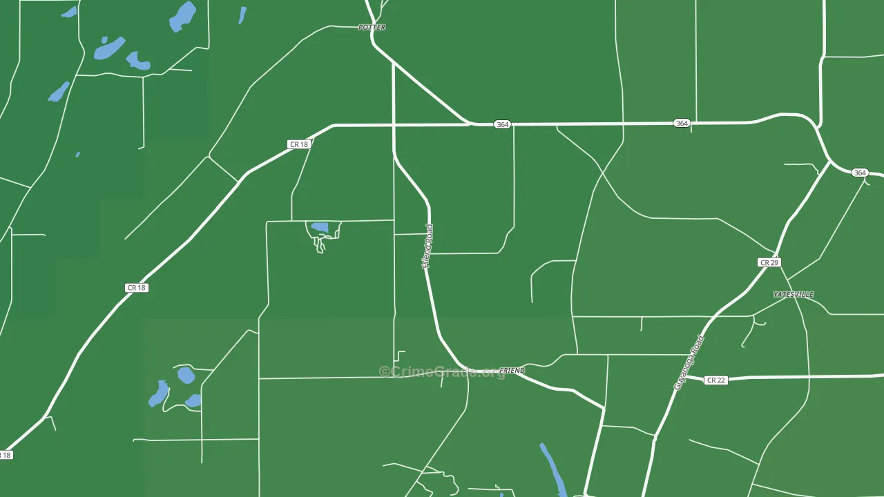 Friend, NY Map of Vehicle Theft Rates