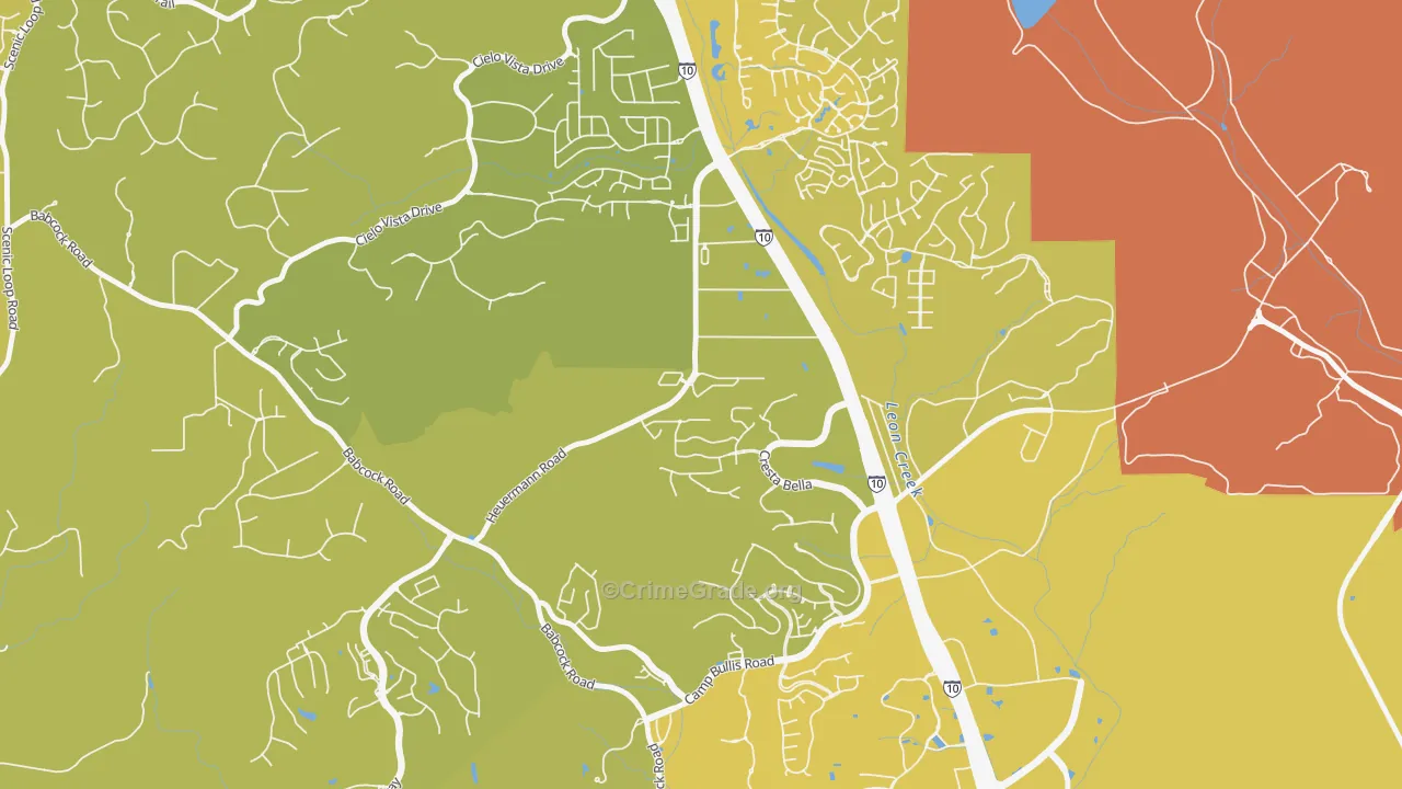 Friends of Friedrich Wilderness Park, San Antonio, TX Map of Vehicle Theft Rates