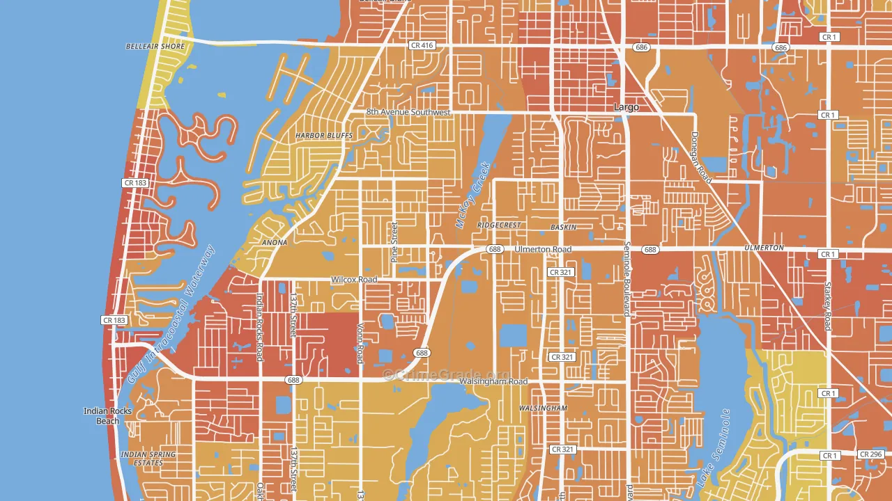 Friends of Ridgecrest, Largo, FL Map of Vehicle Theft Rates