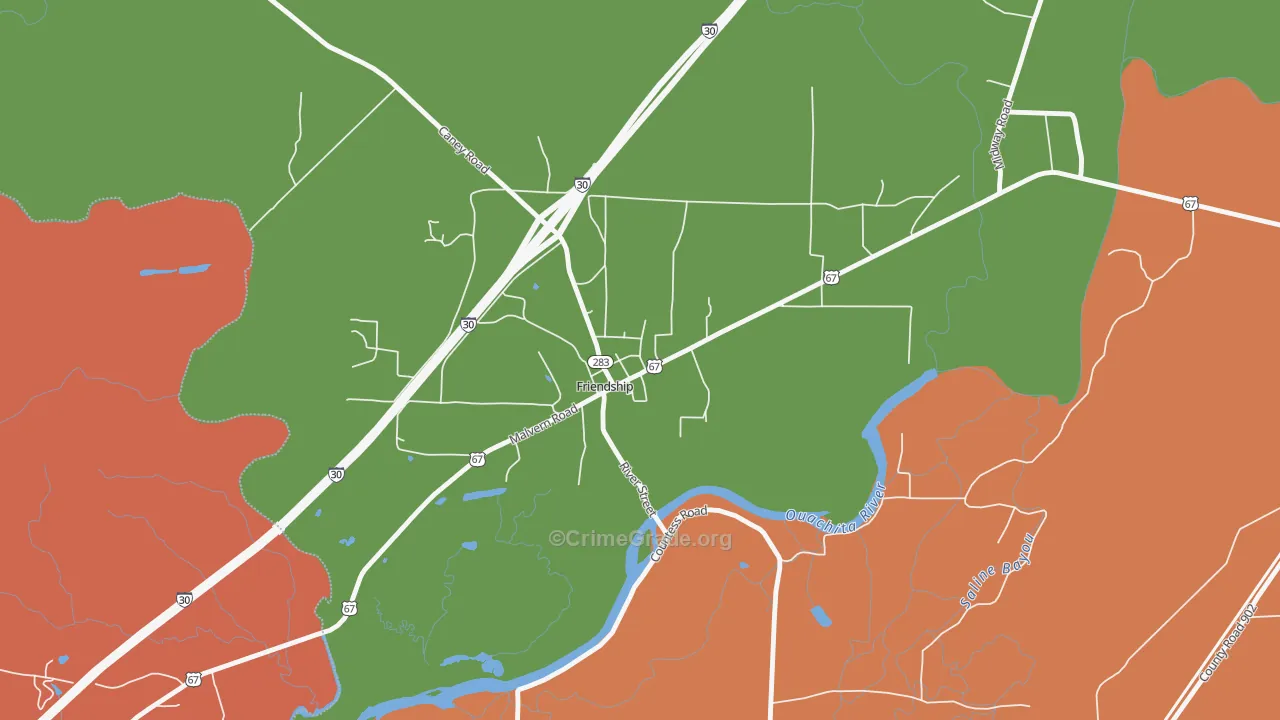 Friendship, AR Map of Vehicle Theft Rates