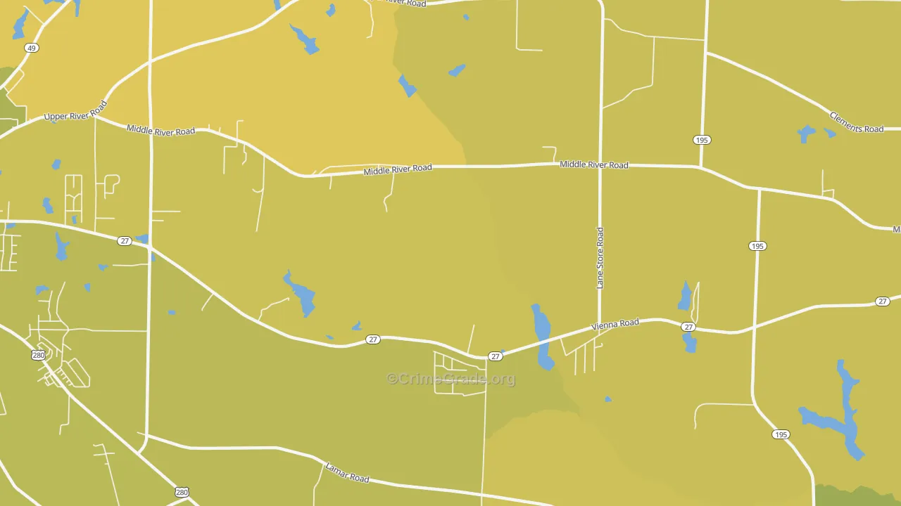Friendship, GA Map of Vehicle Theft Rates