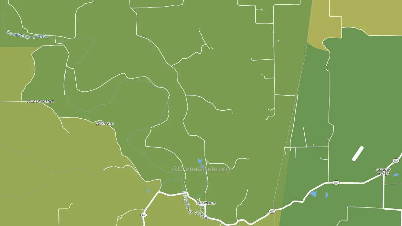 Friendship, IN Map of Vehicle Theft Rates