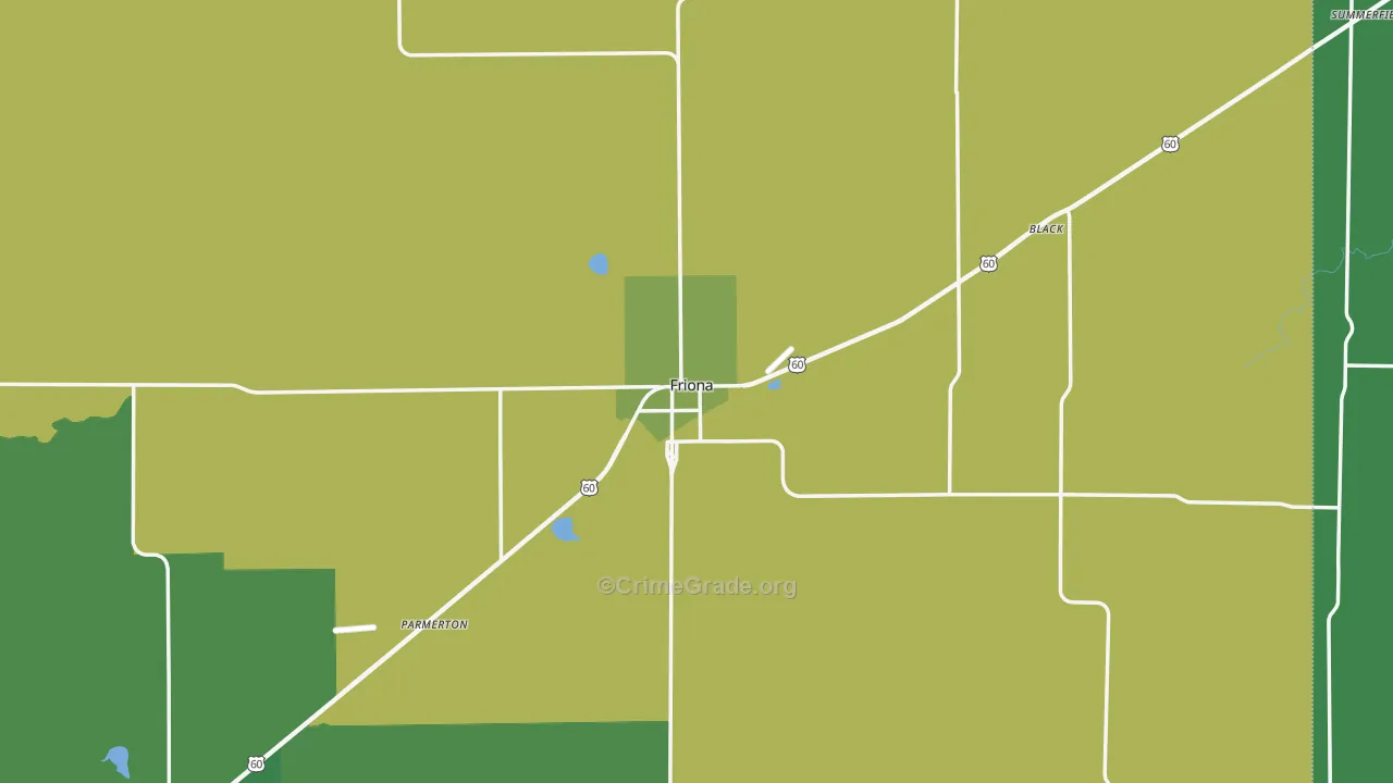 Friona, TX Map of Vehicle Theft Rates