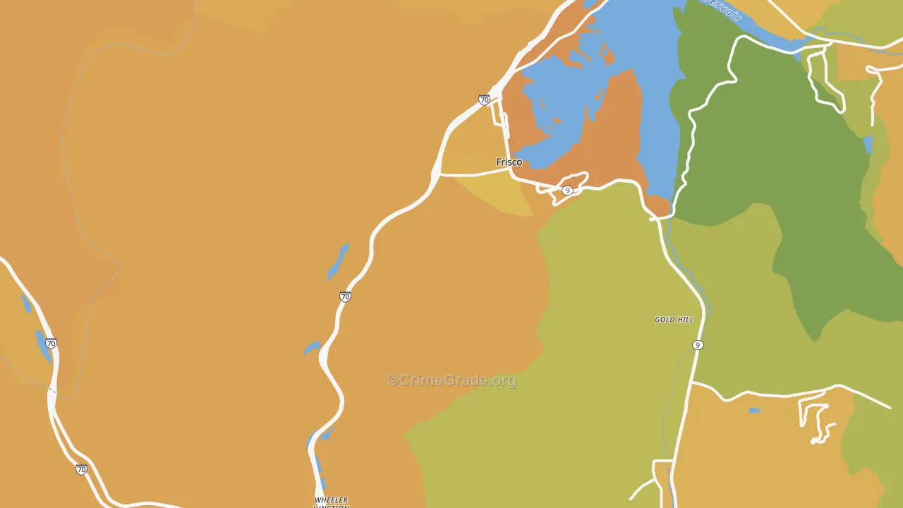 Frisco, CO Map of Vehicle Theft Rates
