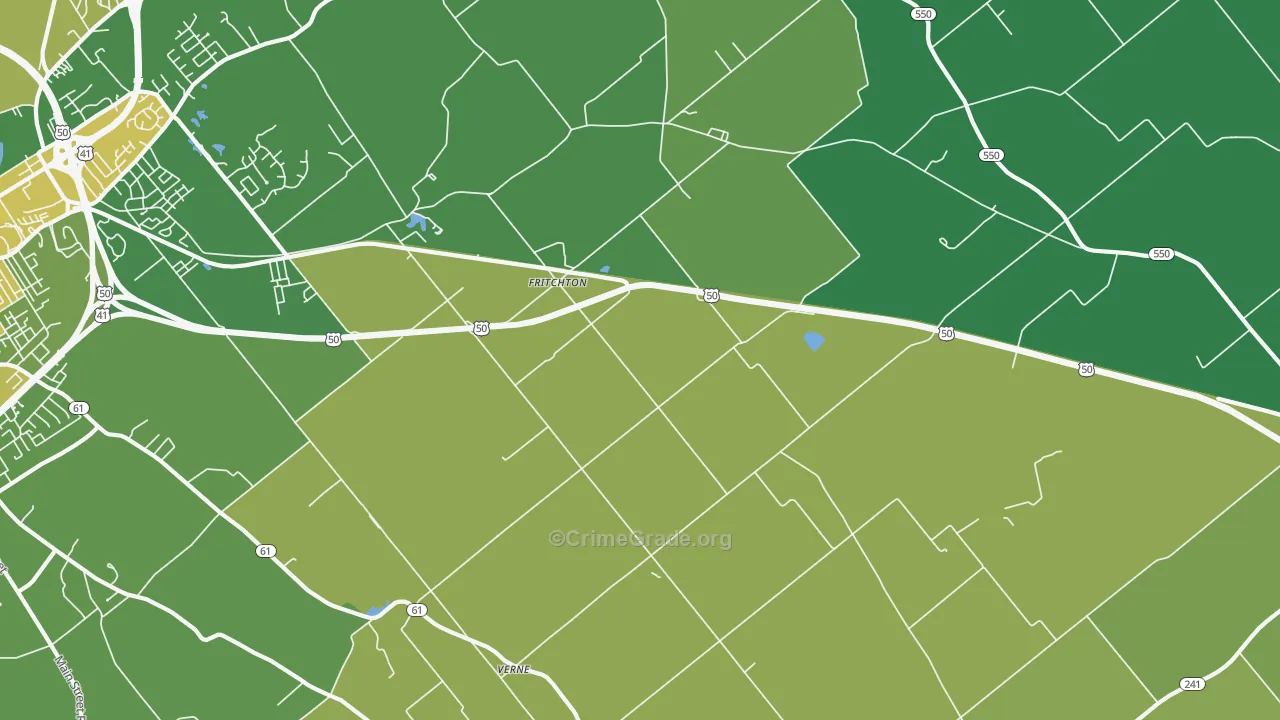 Fritchton, IN Map of Vehicle Theft Rates