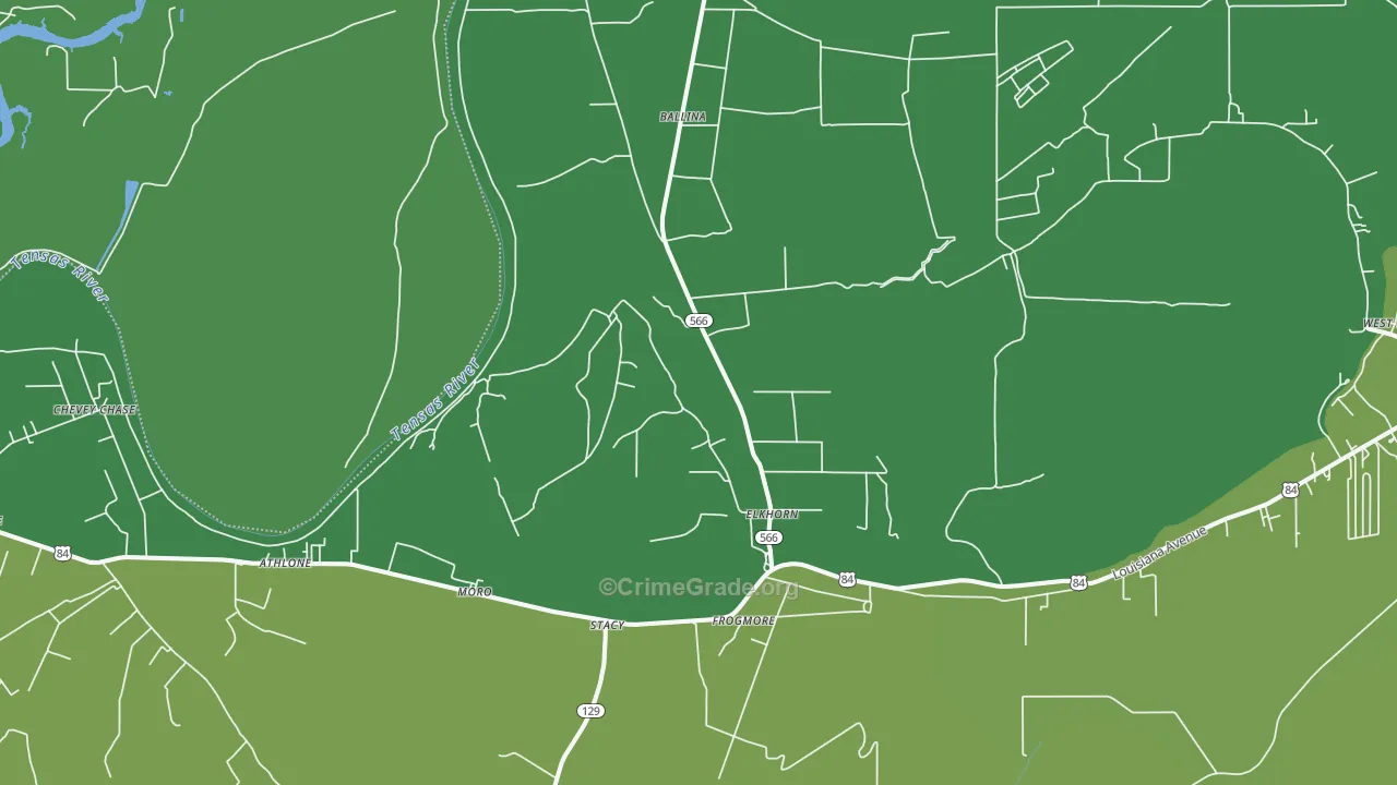 Frogmore, LA Map of Vehicle Theft Rates