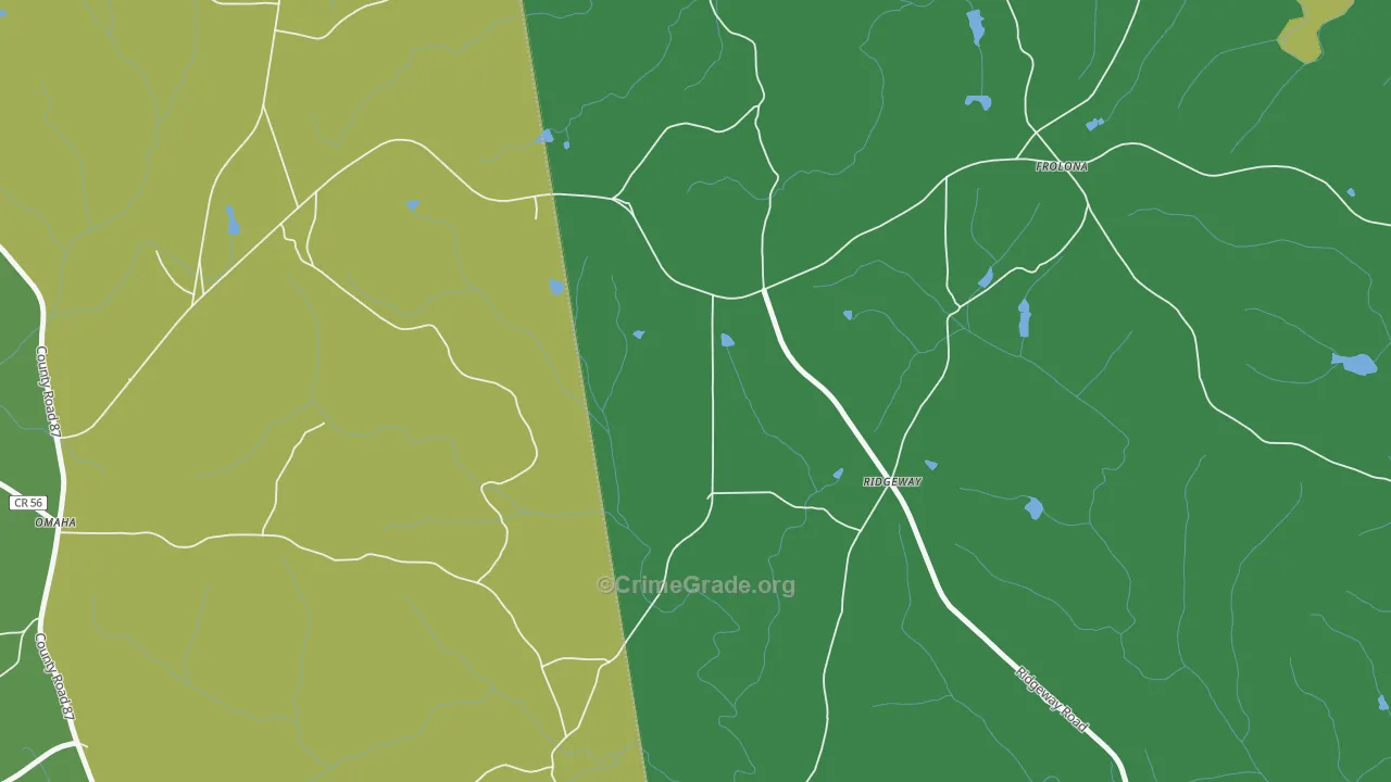 Frolona, GA Map of Vehicle Theft Rates