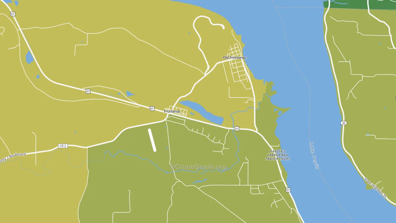 Frontenac, MN Map of Vehicle Theft Rates