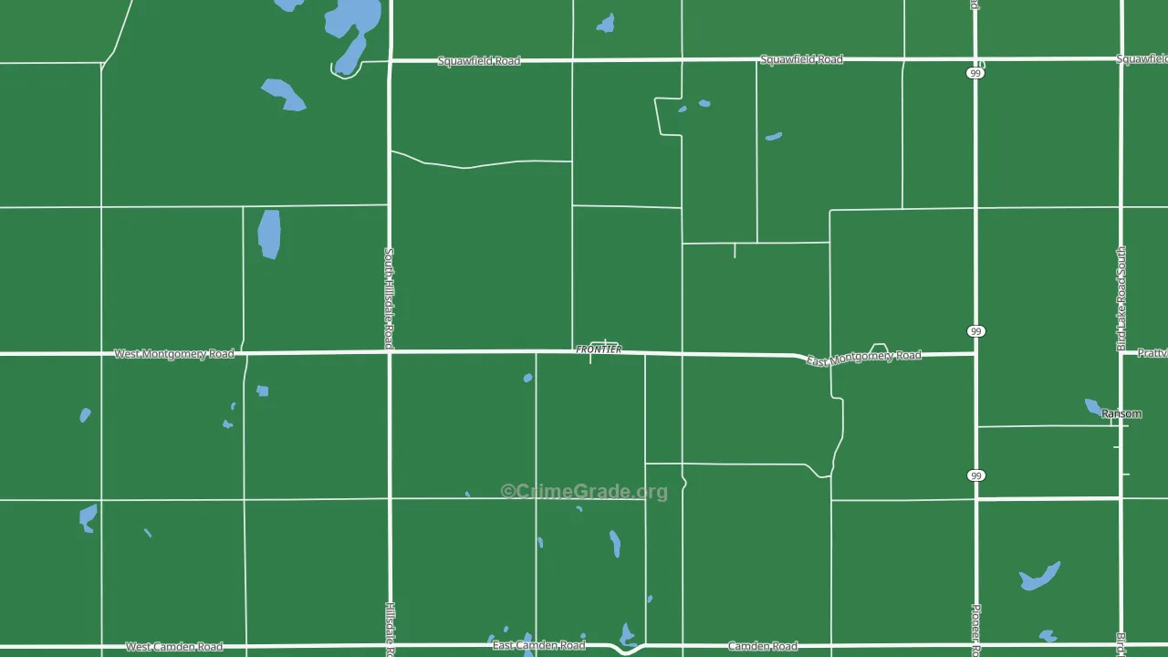 Frontier, MI Map of Vehicle Theft Rates