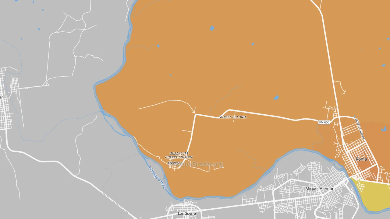 Fronton, TX Map of Vehicle Theft Rates