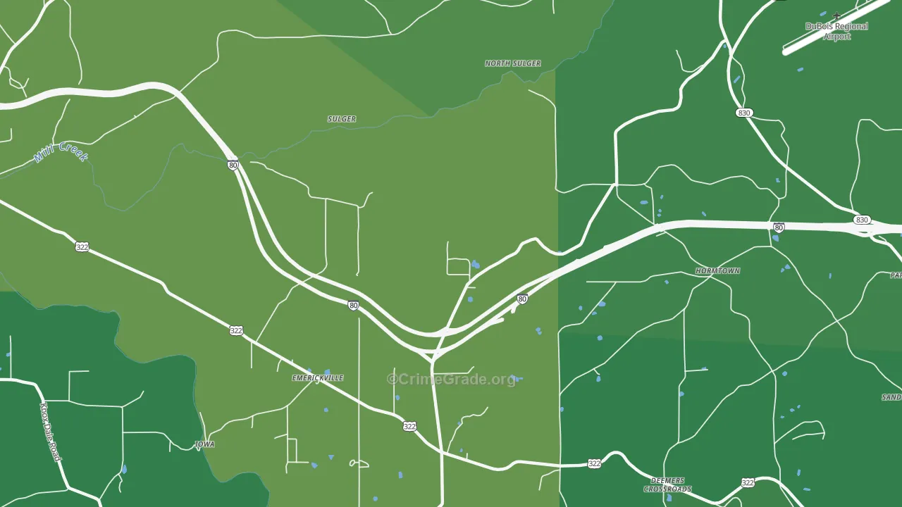 Frostburg, PA Map of Vehicle Theft Rates