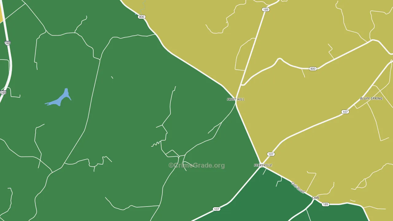 Fruit Hill, KY Map of Vehicle Theft Rates