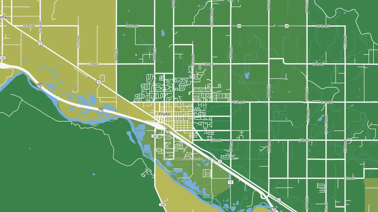 Fruita, CO Map of Vehicle Theft Rates