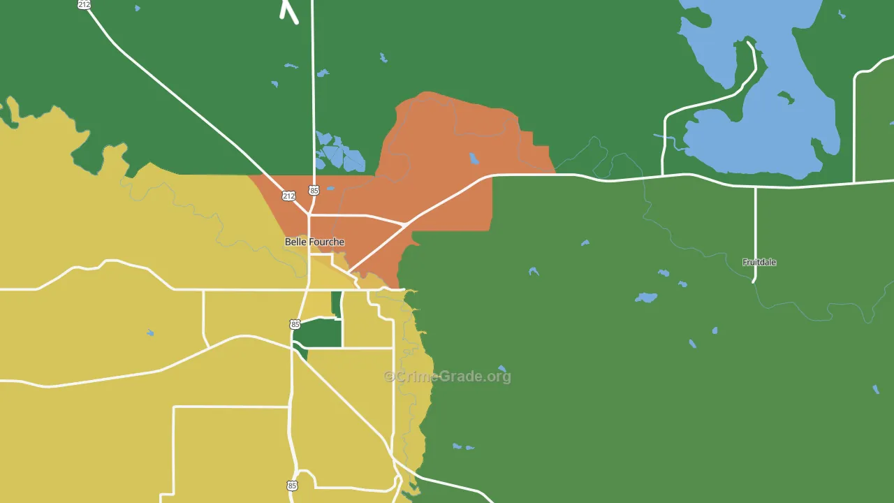 Fruitdale, SD Map of Vehicle Theft Rates