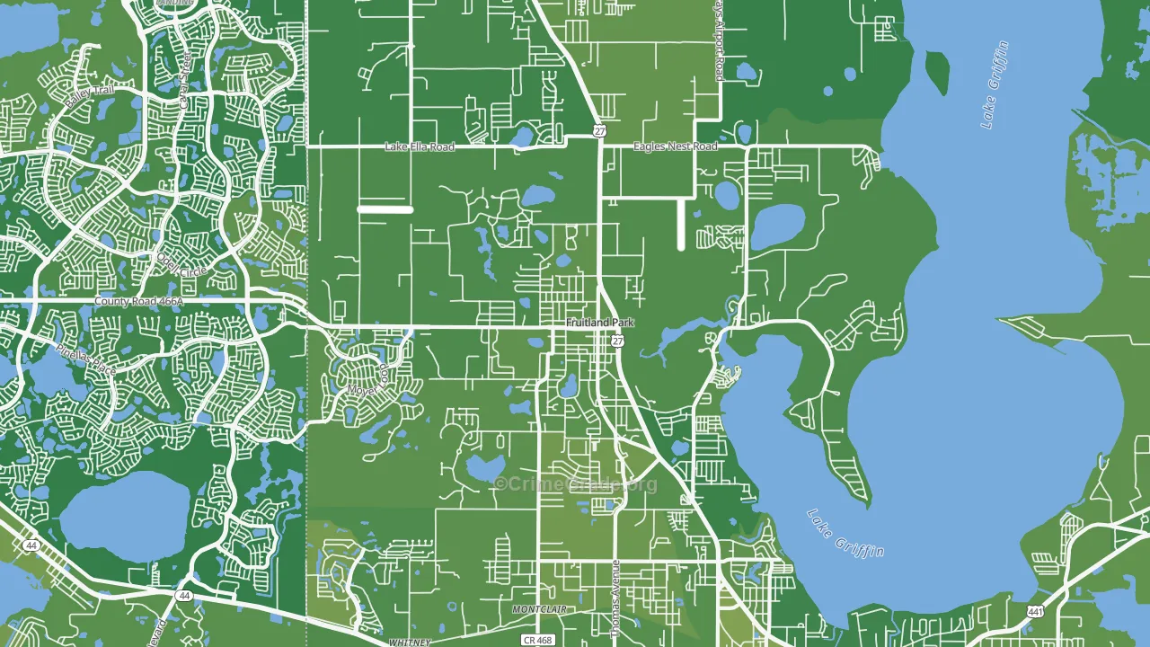 Fruitland Park, FL Map of Vehicle Theft Rates
