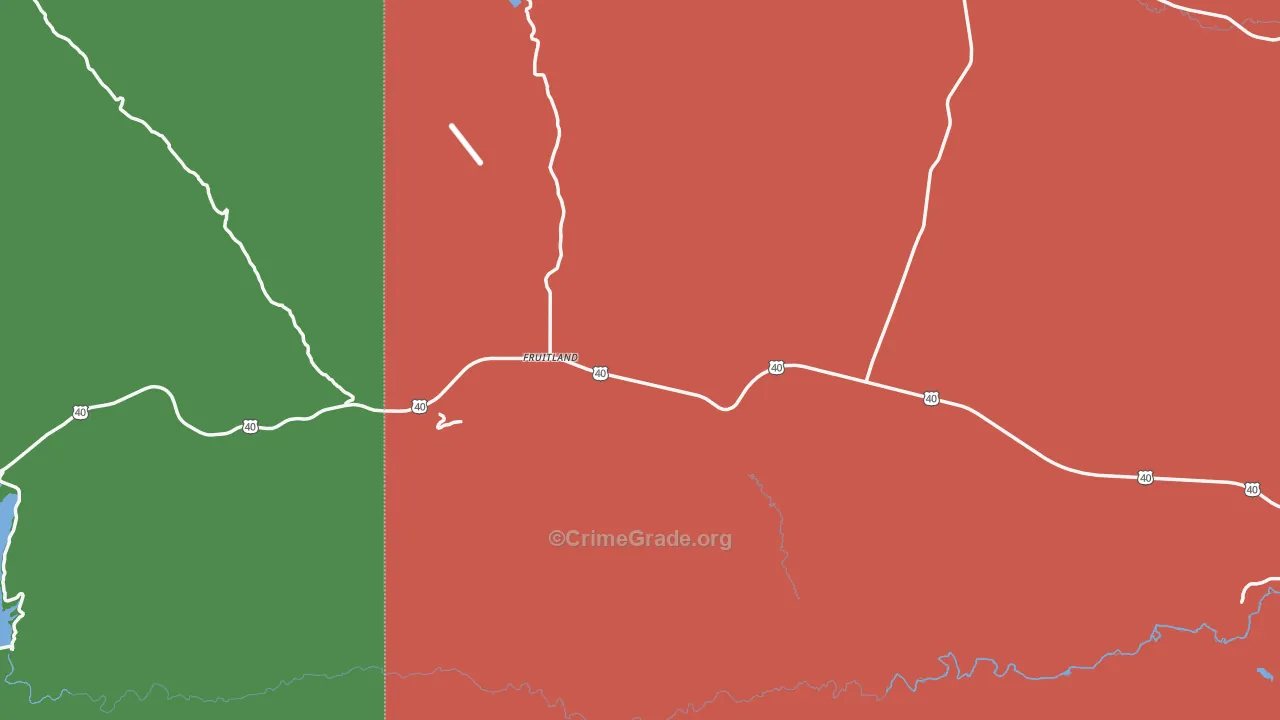 Fruitland, UT Map of Vehicle Theft Rates