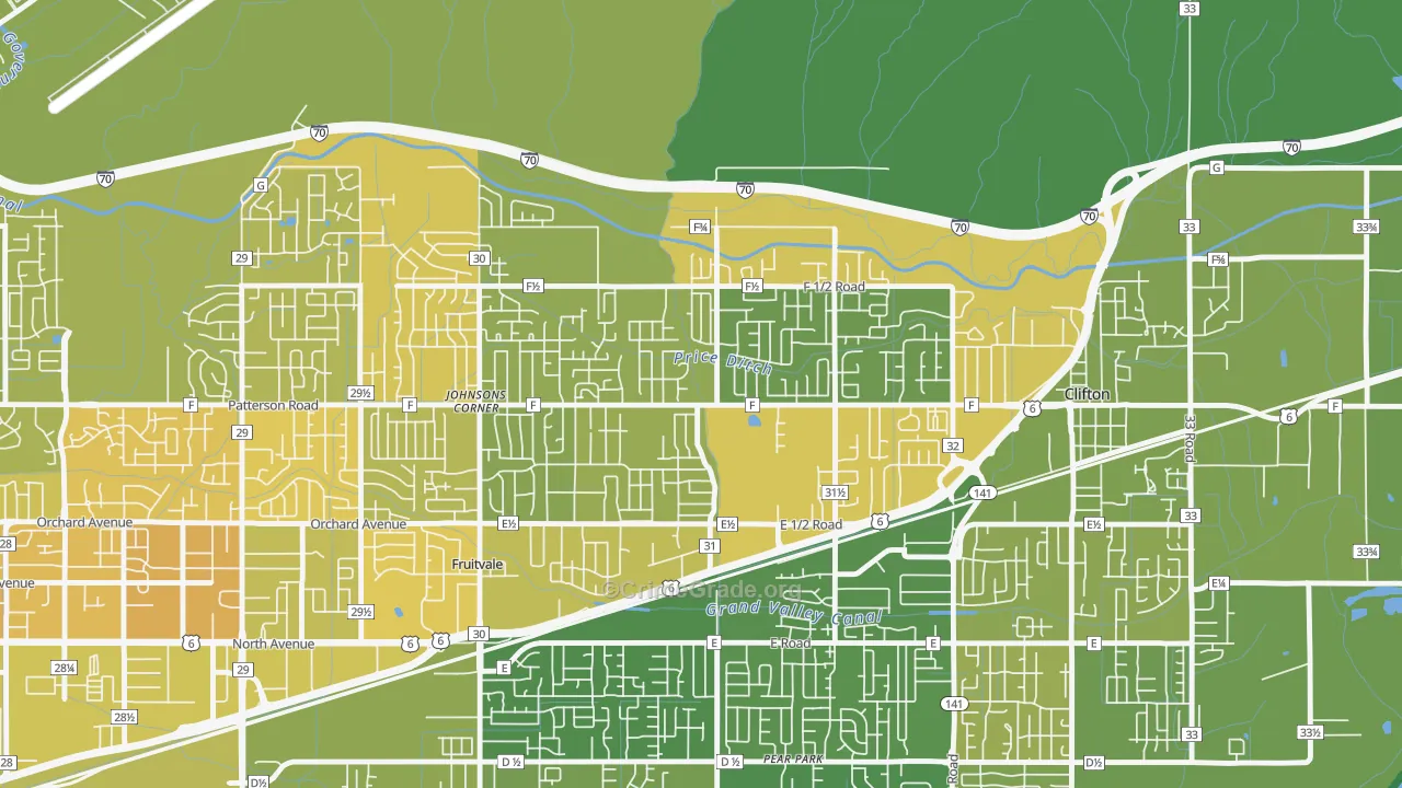 Fruitvale, CO Map of Vehicle Theft Rates