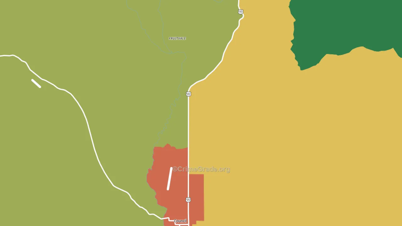 Fruitvale, ID Map of Vehicle Theft Rates