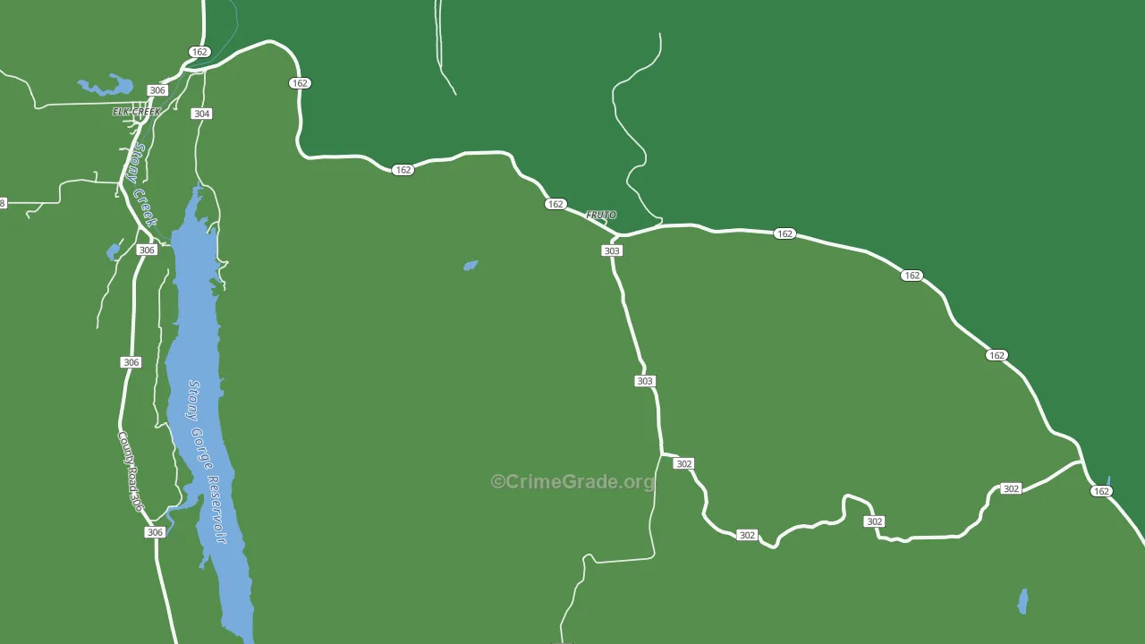 Fruto, CA Map of Vehicle Theft Rates
