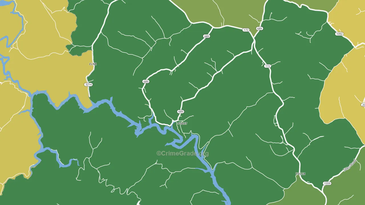 Fuget, KY Map of Vehicle Theft Rates