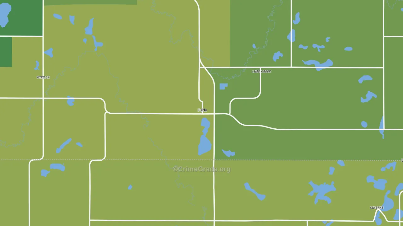 Fulda, MN Map of Vehicle Theft Rates