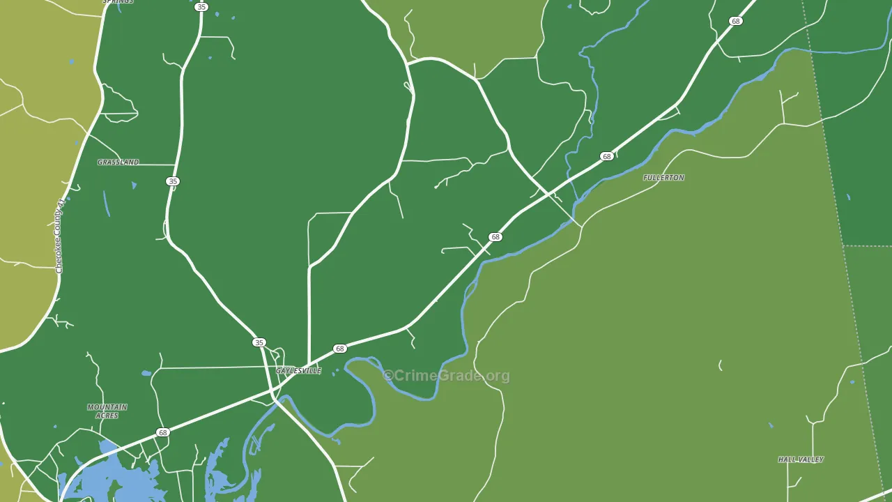 Fullerton, AL Map of Vehicle Theft Rates