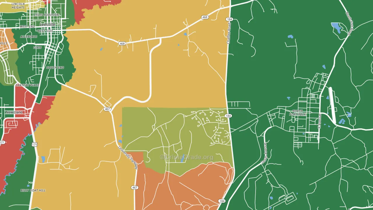 Fullerton, LA Map of Vehicle Theft Rates