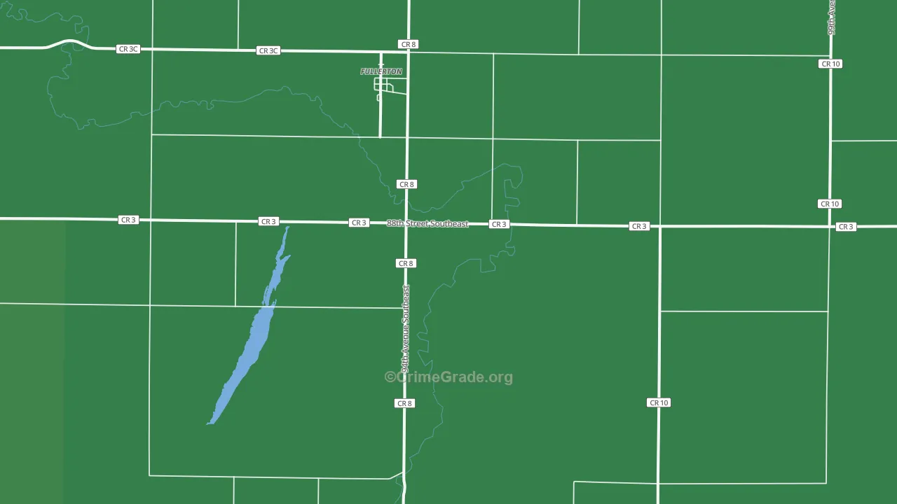 Fullerton, ND Map of Vehicle Theft Rates