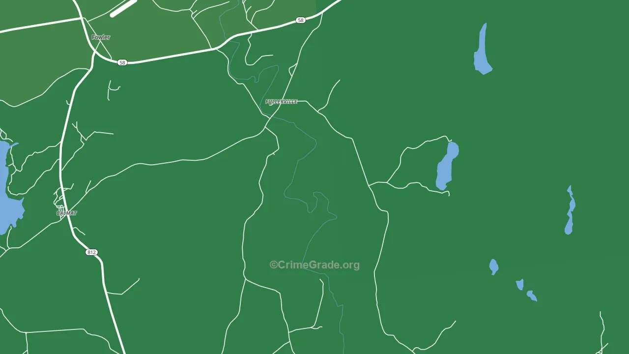 Fullerville, NY Map of Vehicle Theft Rates