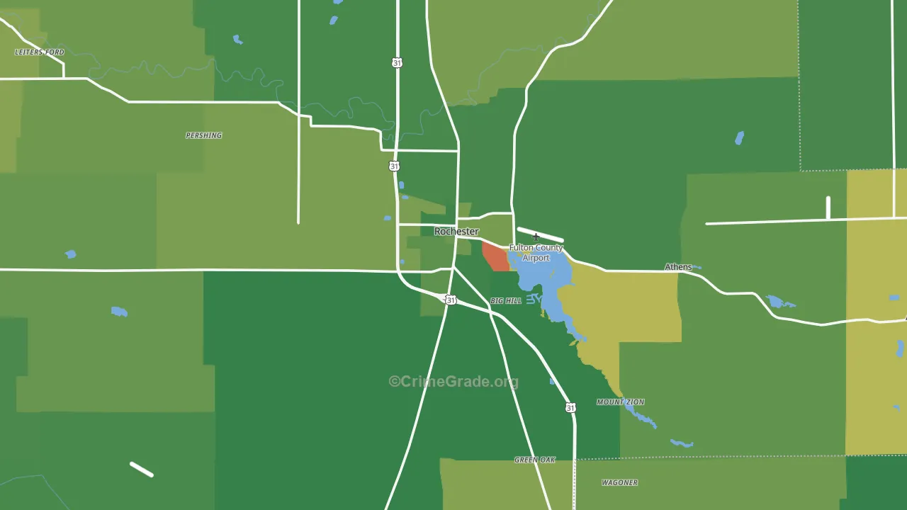 Fulton County, IN Map of Vehicle Theft Rates