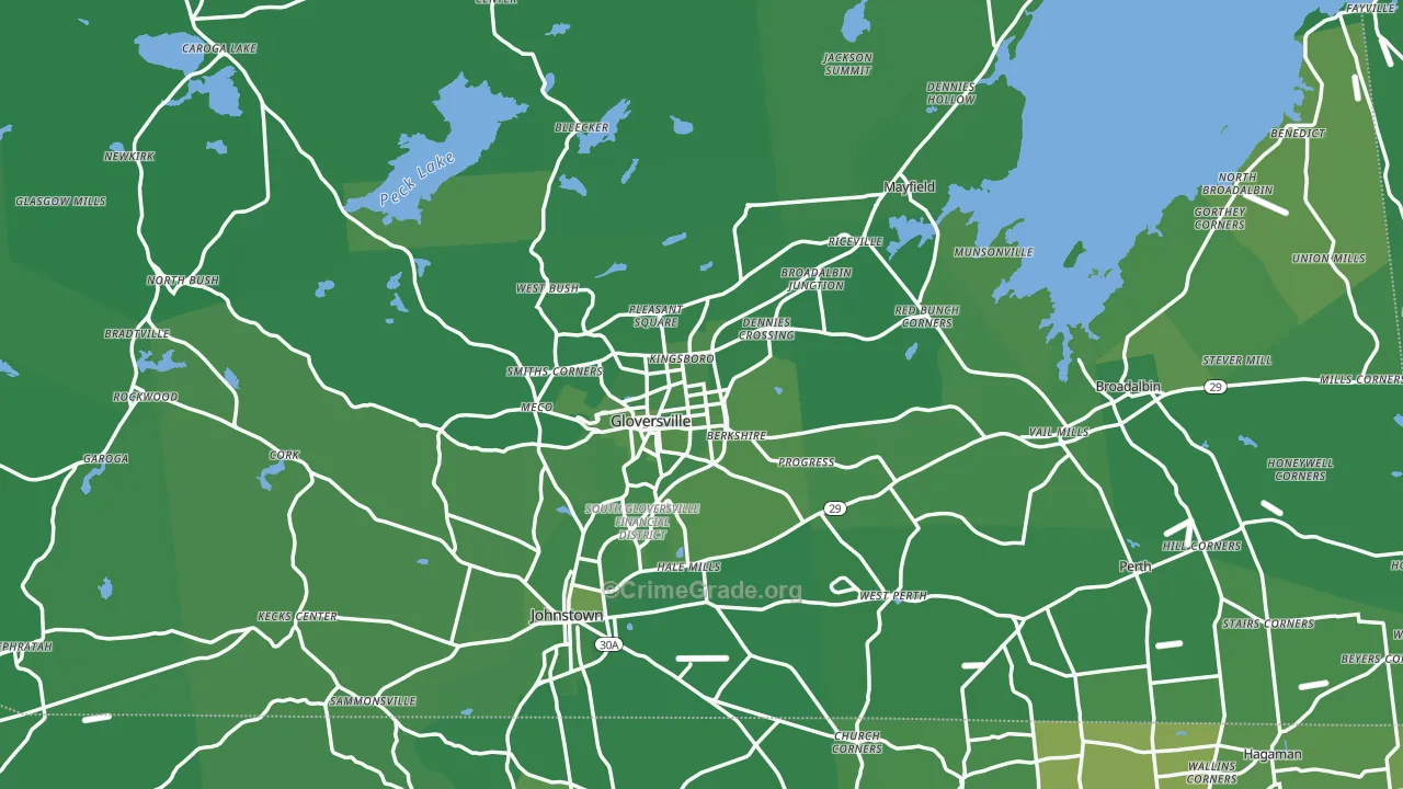 Fulton County, NY Map of Vehicle Theft Rates