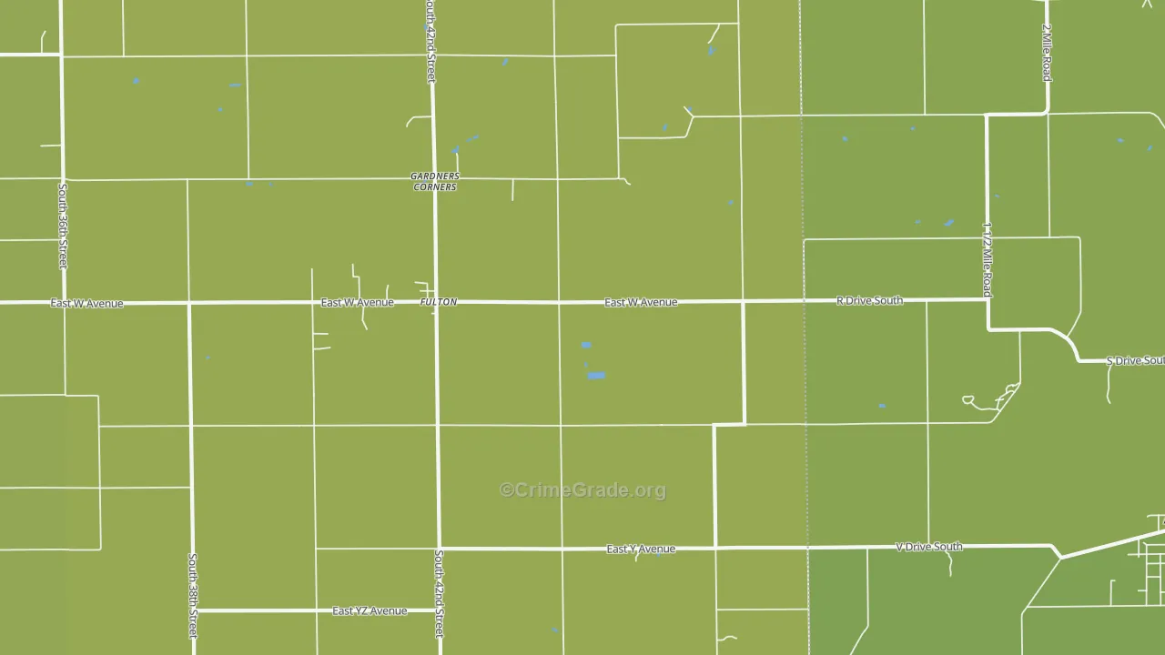 Fulton, MI Map of Vehicle Theft Rates