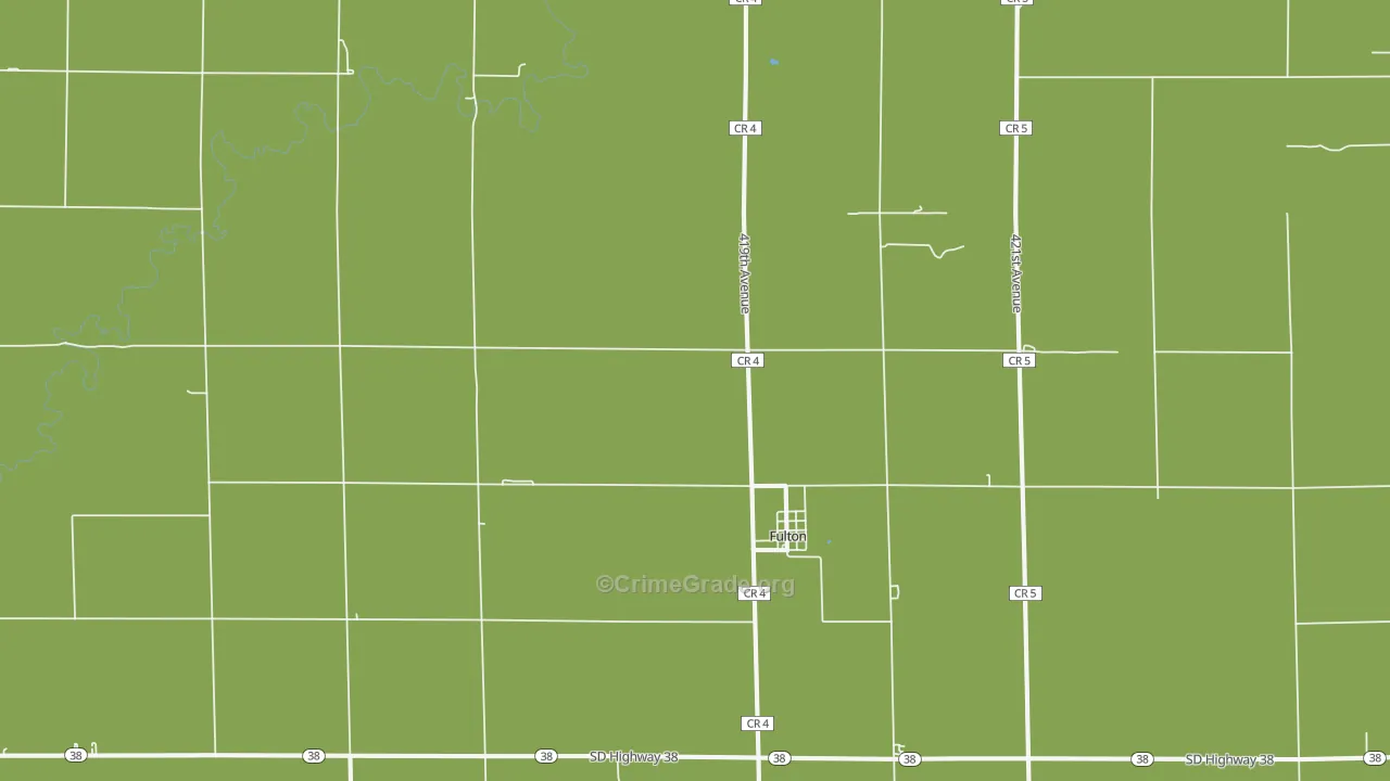 Fulton, SD Map of Vehicle Theft Rates