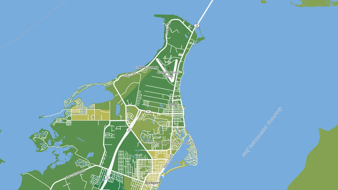 Fulton, TX Map of Vehicle Theft Rates