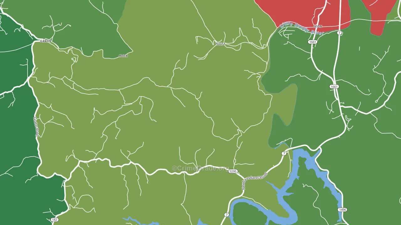 Fultz, KY Map of Vehicle Theft Rates