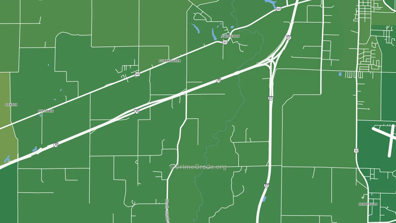 Funkhouser, IL Map of Vehicle Theft Rates
