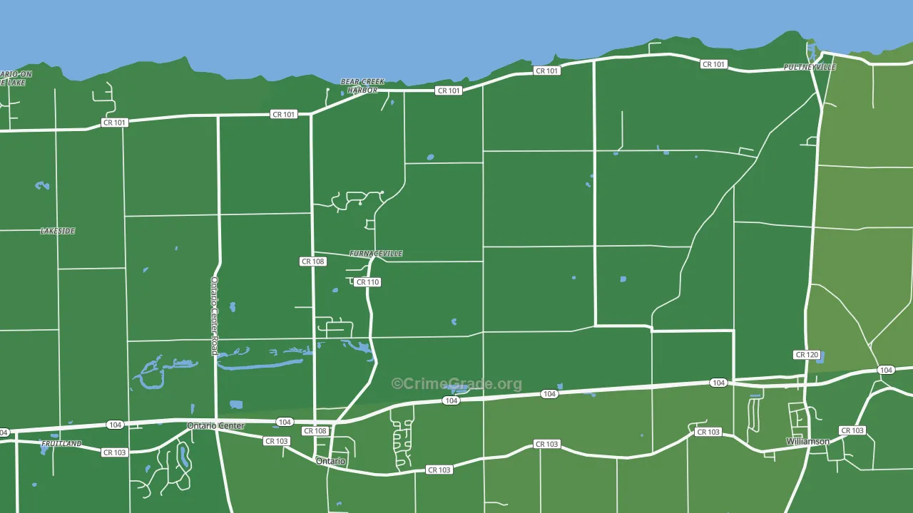 Furnaceville, NY Map of Vehicle Theft Rates