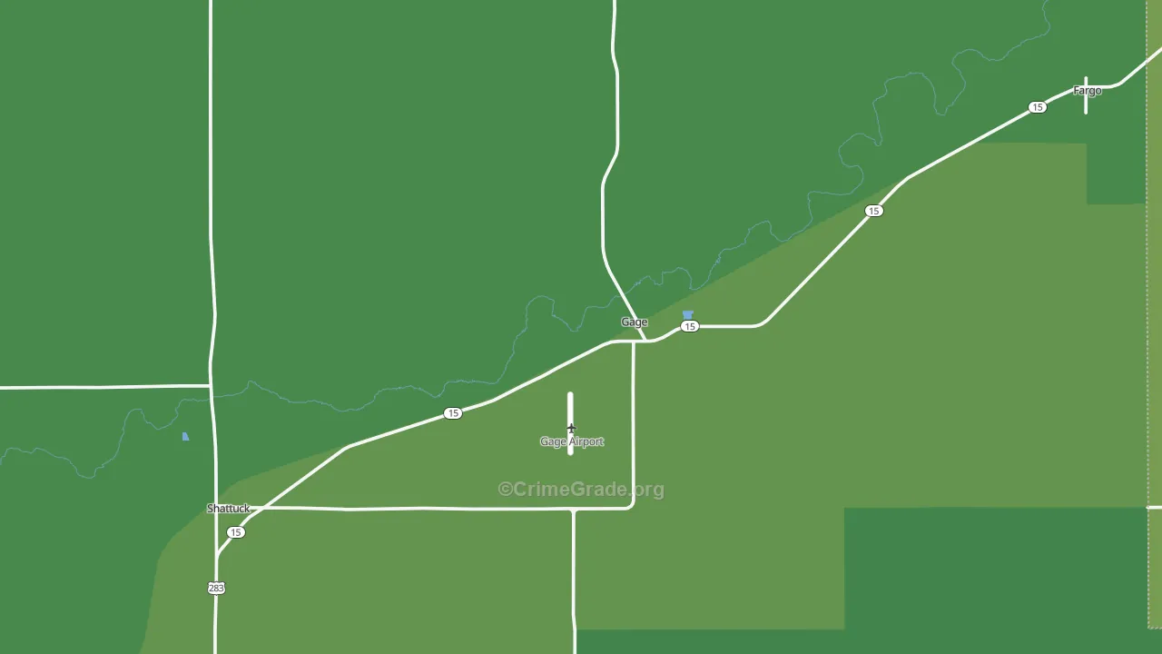 Gage, OK Map of Vehicle Theft Rates