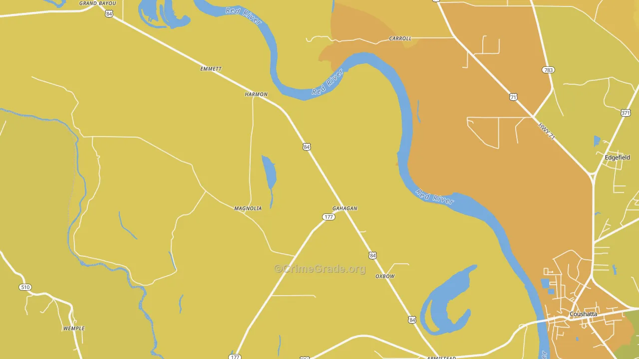 Gahagan, LA Map of Vehicle Theft Rates