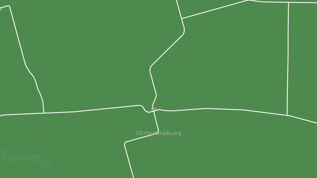 Gail, TX Map of Vehicle Theft Rates