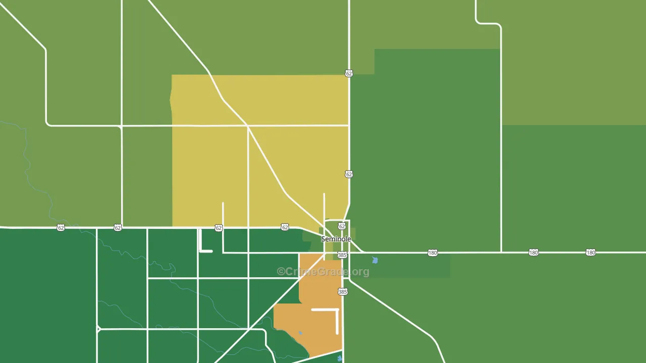 Gaines County, TX Map of Vehicle Theft Rates