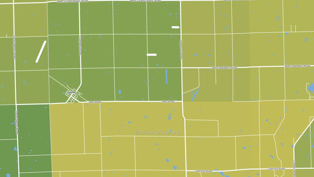 Gaines, MI Map of Vehicle Theft Rates