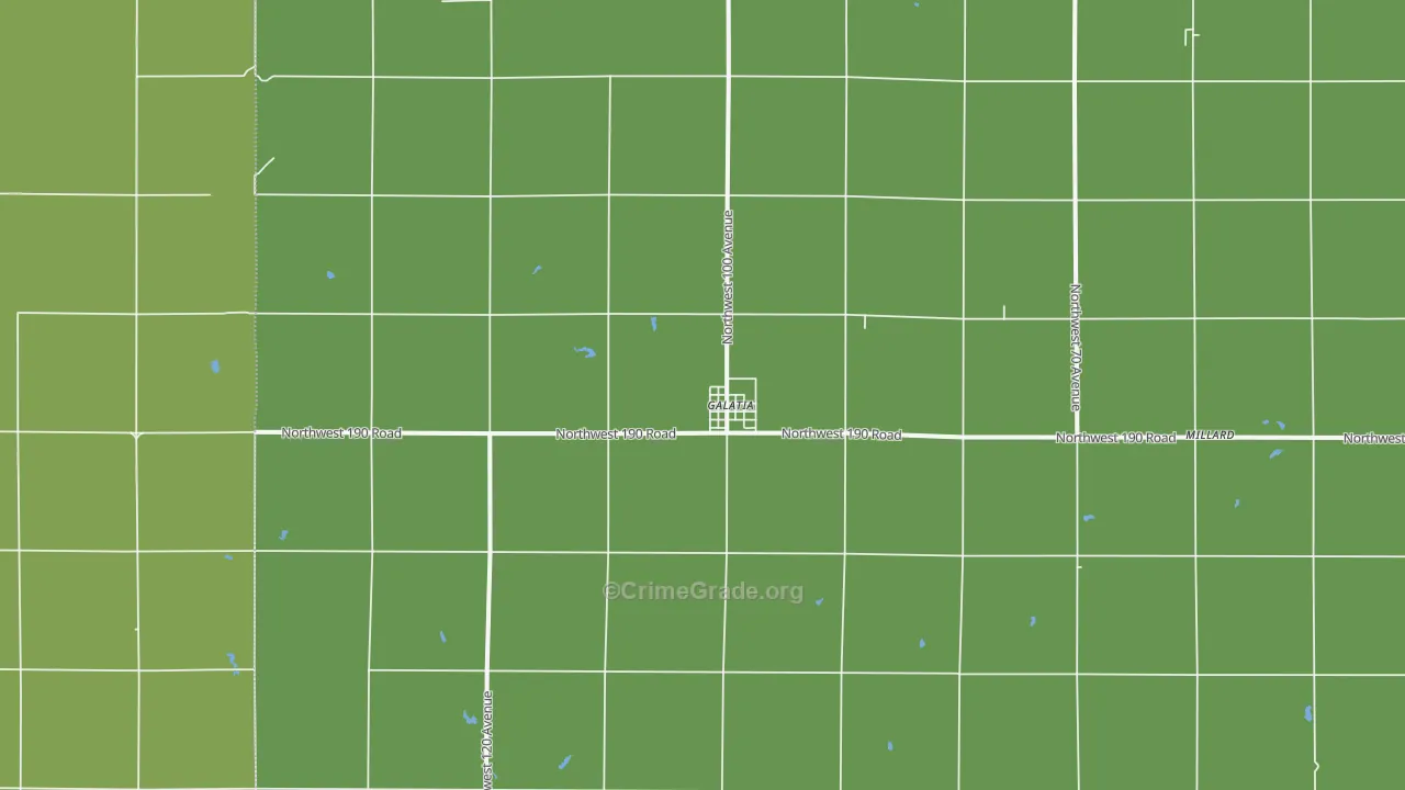 Galatia, KS Map of Vehicle Theft Rates