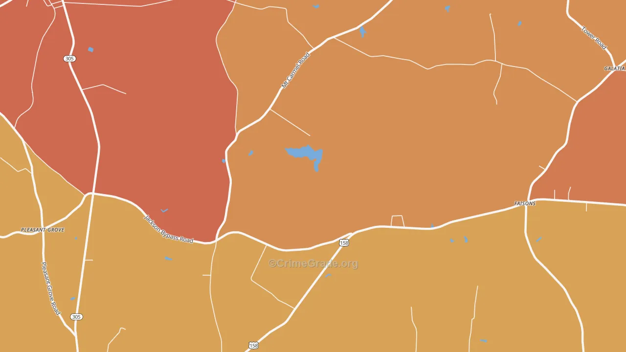 Galatia, NC Map of Vehicle Theft Rates