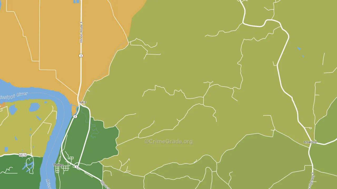 Gale, IL Map of Vehicle Theft Rates