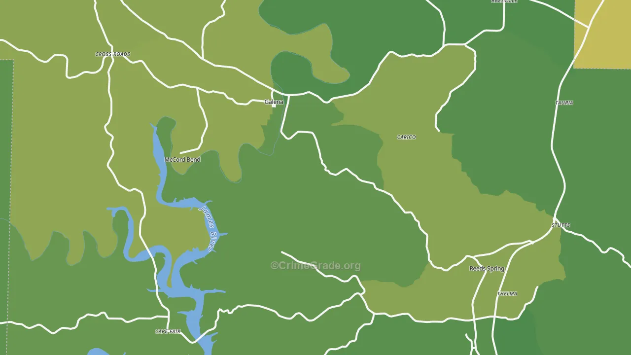 Galena, MO Map of Vehicle Theft Rates
