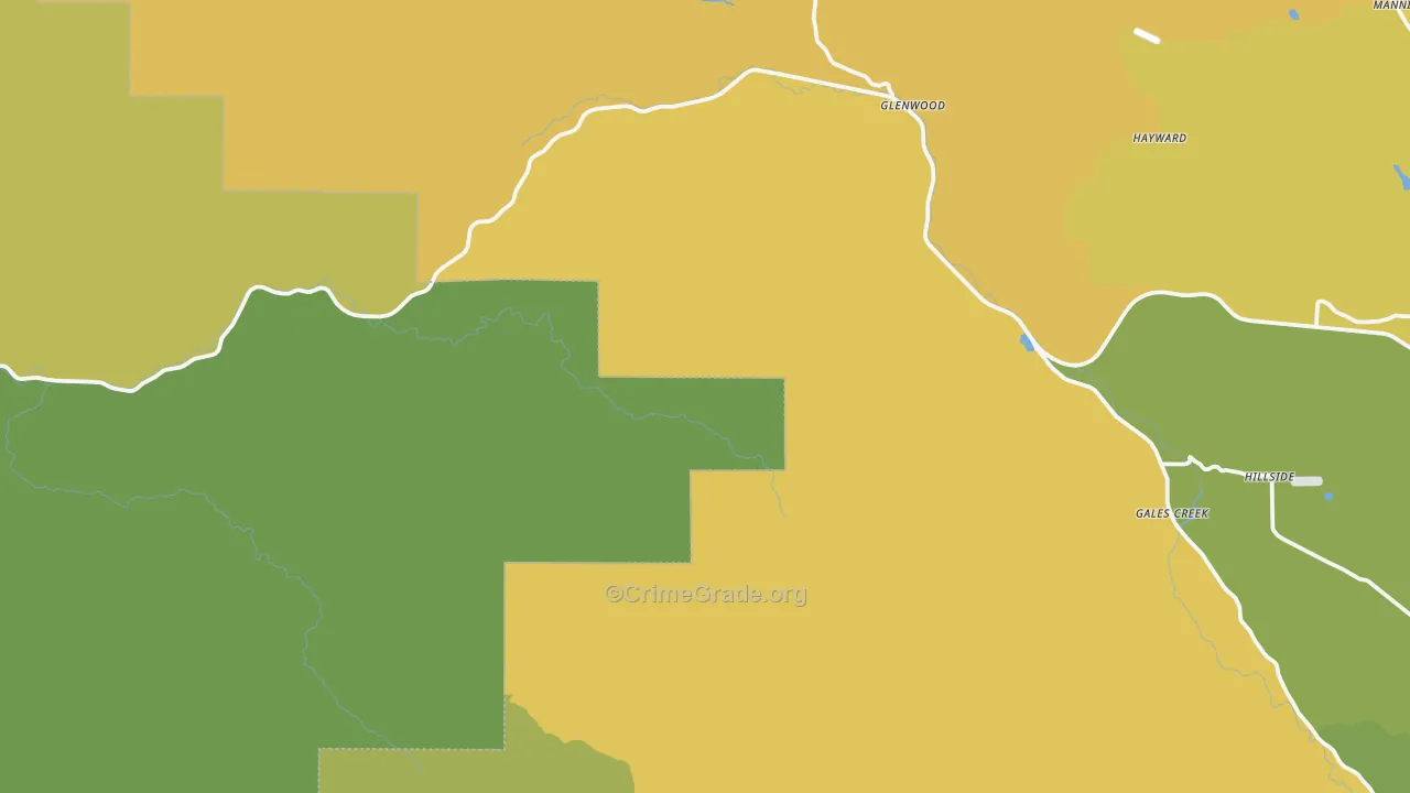 Gales Creek, OR Map of Vehicle Theft Rates