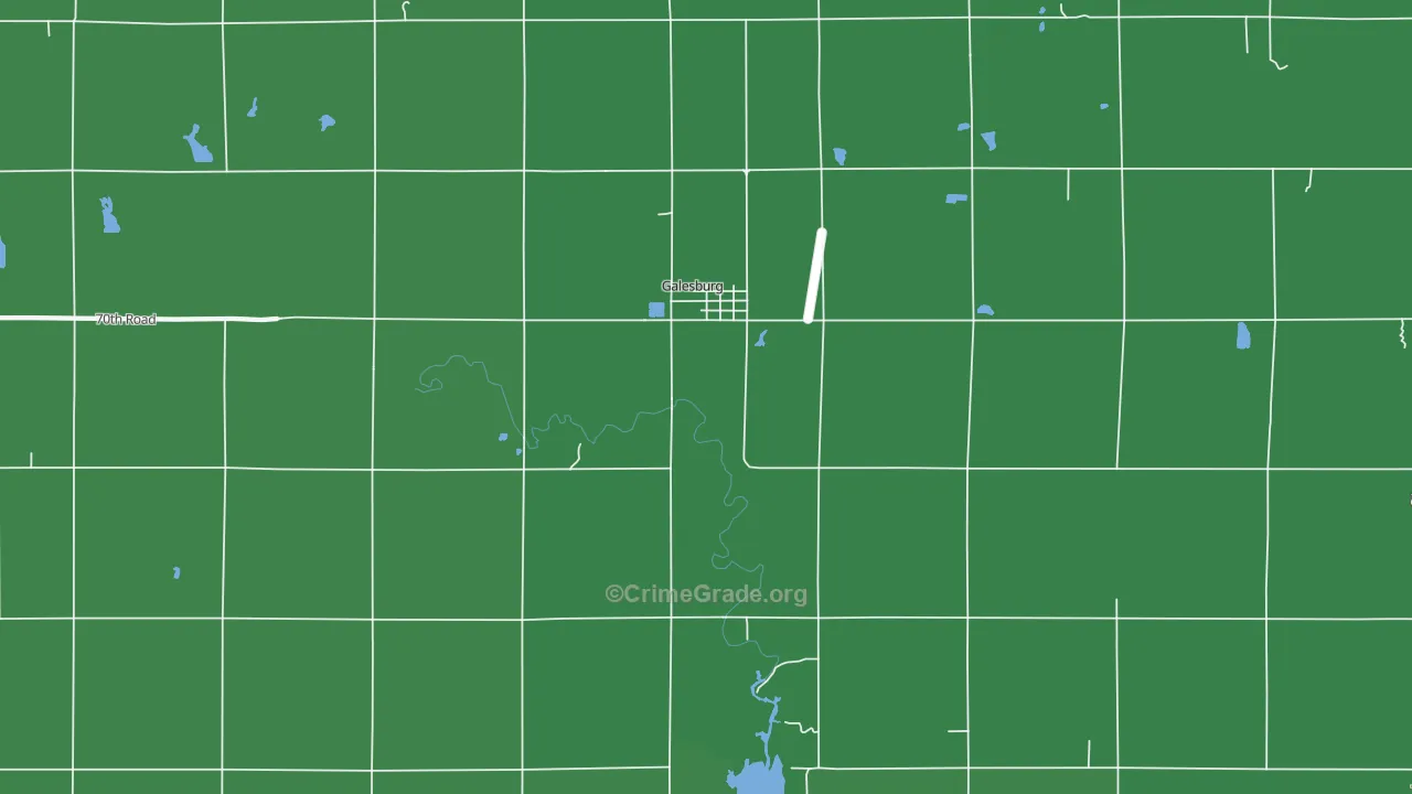Galesburg, KS Map of Vehicle Theft Rates