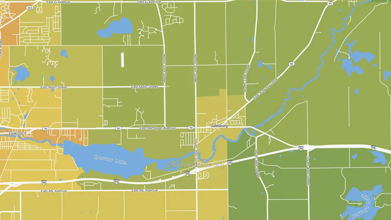 Galesburg, MI Map of Vehicle Theft Rates