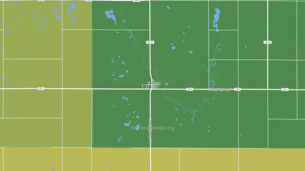 Galesburg, ND Map of Vehicle Theft Rates